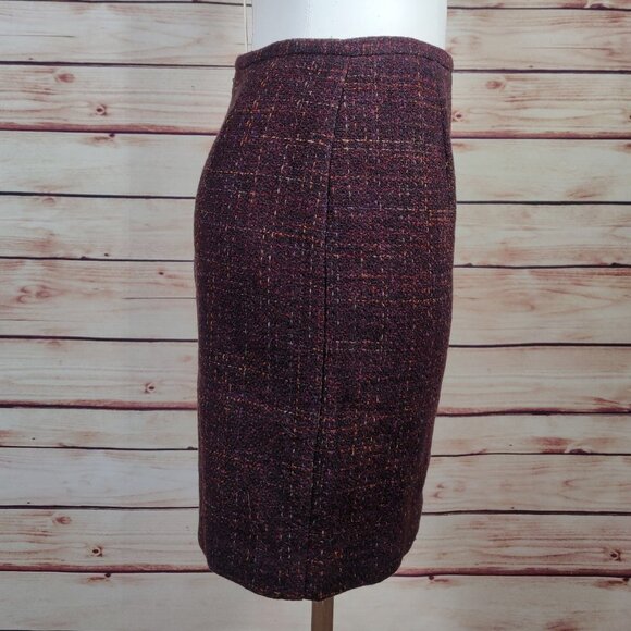 Vintage Burgundy/Red Ann Taylor Tweed Skirt - Picture 2 of 8
